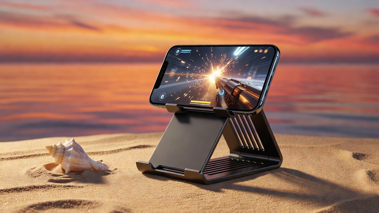 Phone stand with built-in cooling vents
